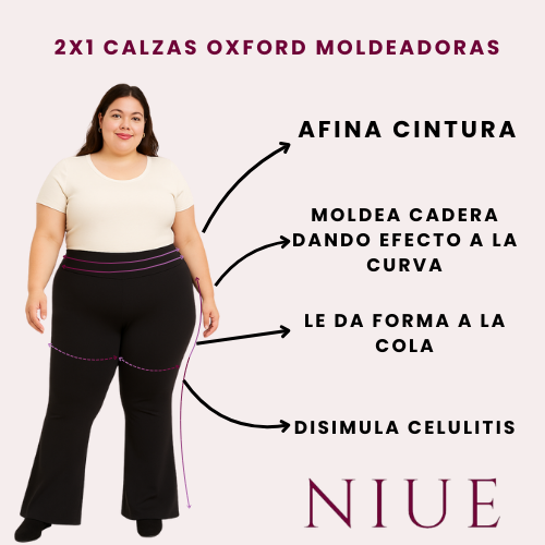 CALZA OXFORD MOLDEA GLUTEOS DE COLORES ¡2x1!